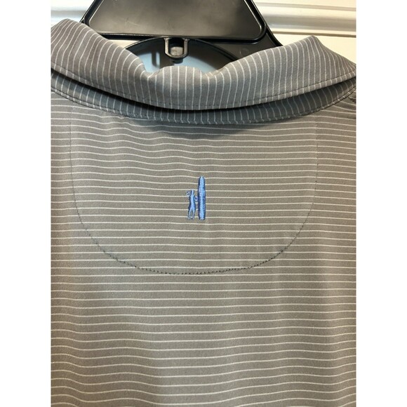 Johnnie O Polo Shirt Men’s Size Small Gray Striped Golf Performance Short Sleeve - Picture 3 of 4
